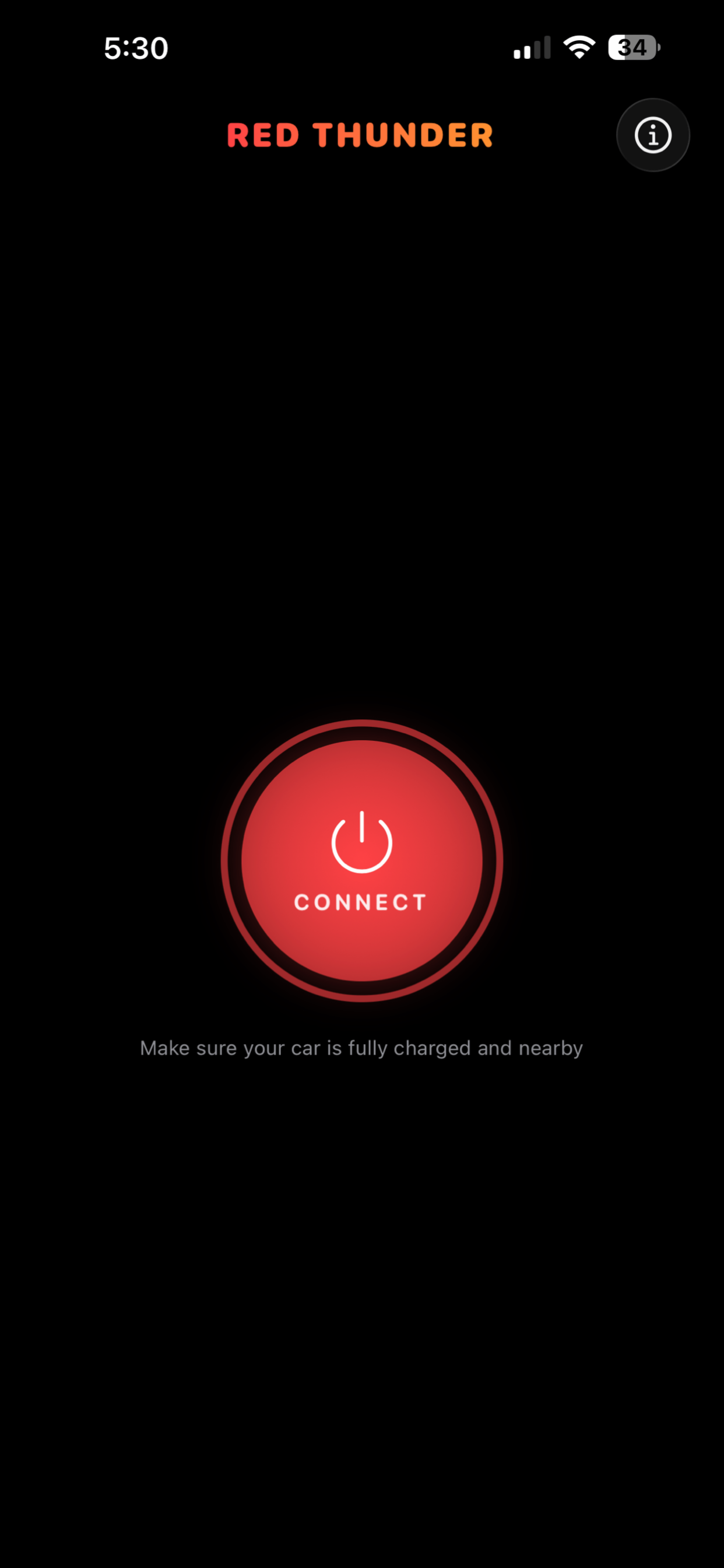 Red Thunder Remote connect screen